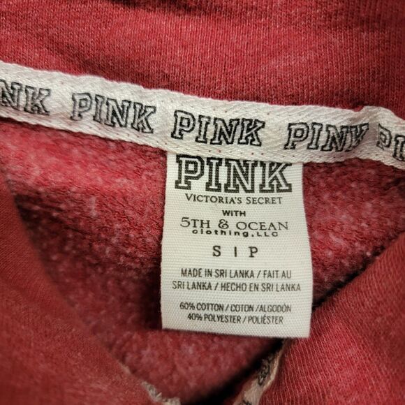 PINK Victoria's Secret ¼ Zip Women's Sweater Size Small Indiana Hoosiers Big Red - Picture 2 of 9